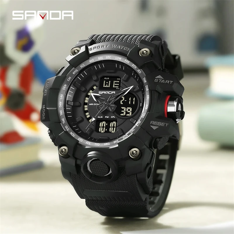 SANDA 3132 2023 Novos Relógios Dos Homens Marca De Luxo 50M À Prova D' Água Esportes Militar Quartz Watch Para Masculino Relógio de Pulso Relogio masculino