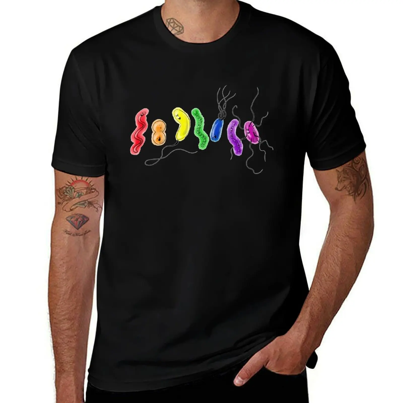 Pride Rainbow Bacteria T-Shirt Summer Sports Quick Dry T-Shirt