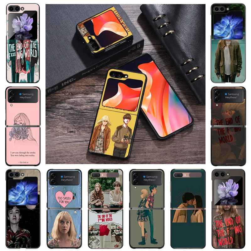 Hard Phone Cases For Samsung Z Flip 6 5 4 3 Galaxy Flip6 5G Flip5 Flip4 Flip3 The End of The Fxxxing World PC Black Matte Cover