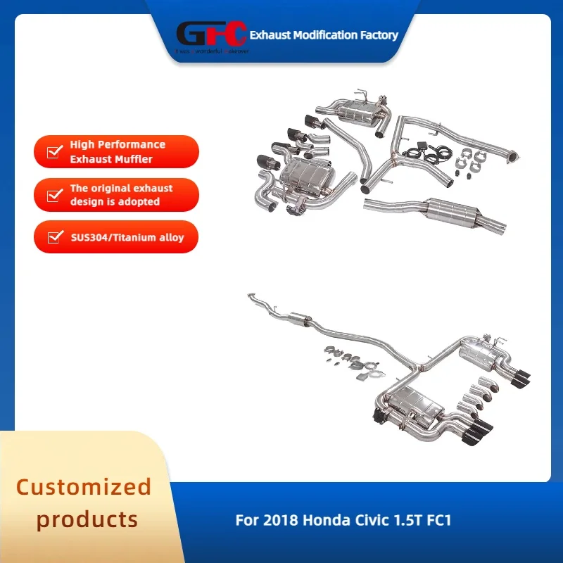 

GFC 304 Stainless Steel CatBack High-Performance Electronic Valve Exhaust System for 2018 Honda Civic 1.5T FC1