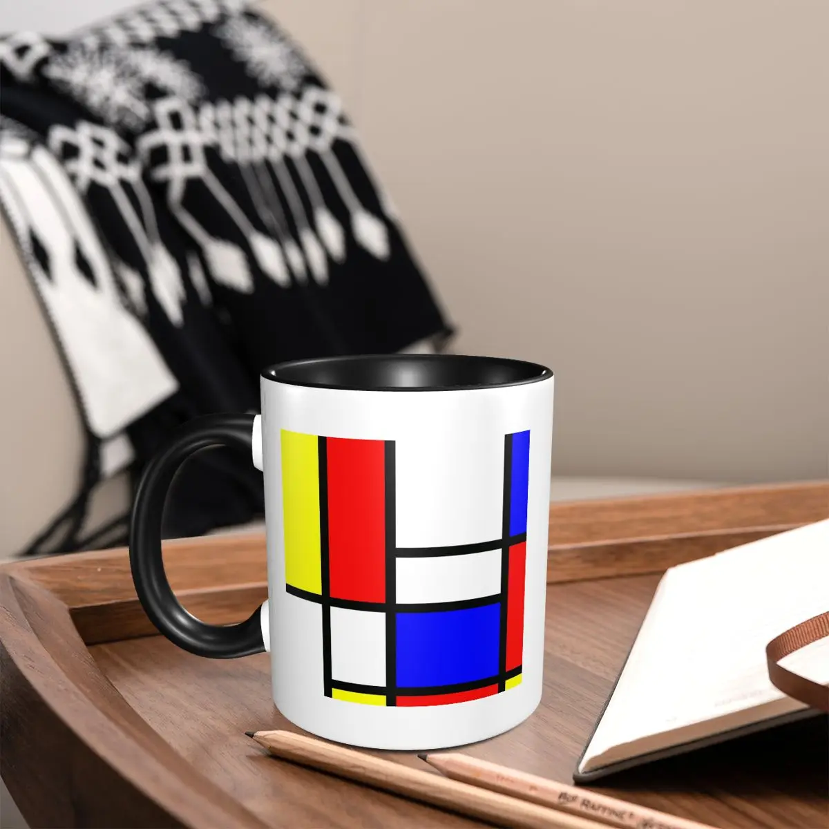Piet Mondrian Composition Mug Funny Ceramic Coffee Cups Tea Mugs Milk Cup Drinkware Gifts for Woman Man