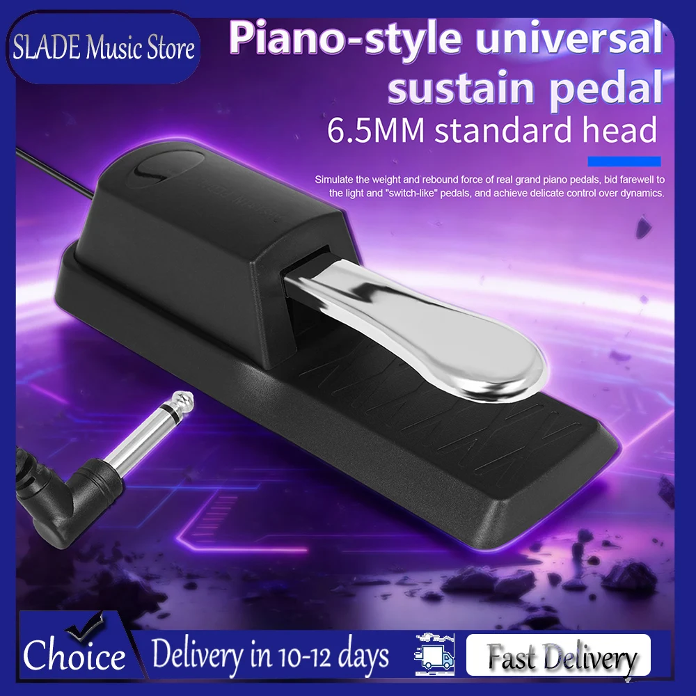IRIN Piano Sustain Pedal Metal Foot Pedal with Polarity Switch for Electronic Keyboard MIDI Digital Piano Universal Synthesizer