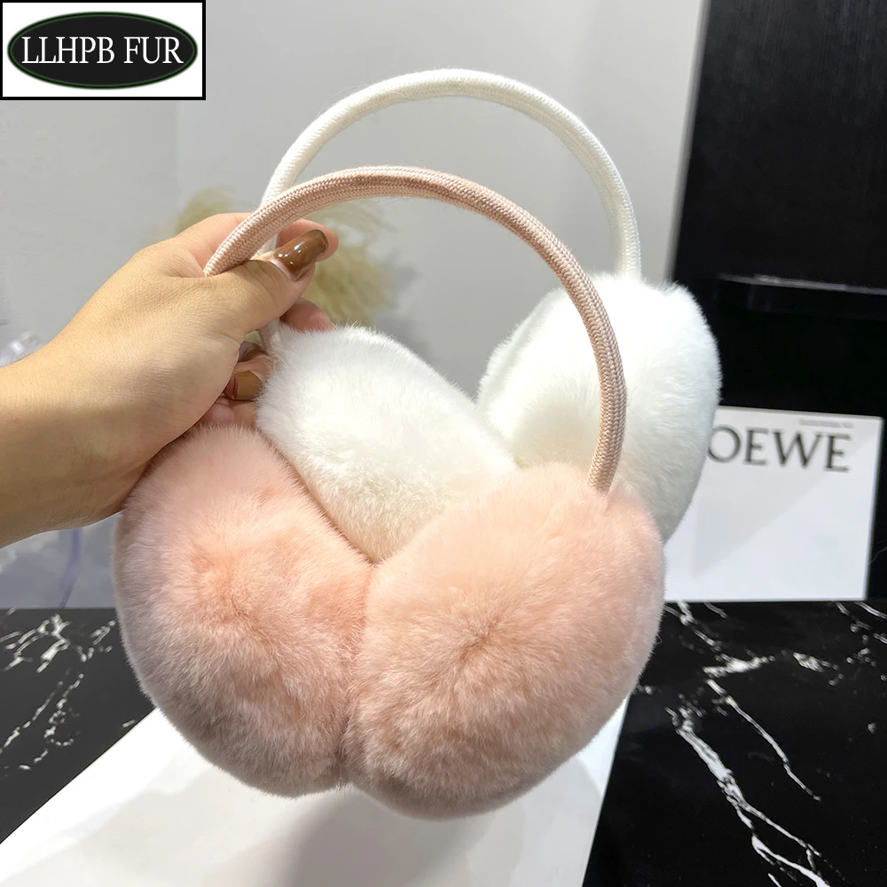 

Rex Rabbit Fur Hang Ear Cover Warm Winter Earmuffs Headwear Ear Muffs Fur Earmuffs Cold Ear Warmer Fold Ear Protection Headband