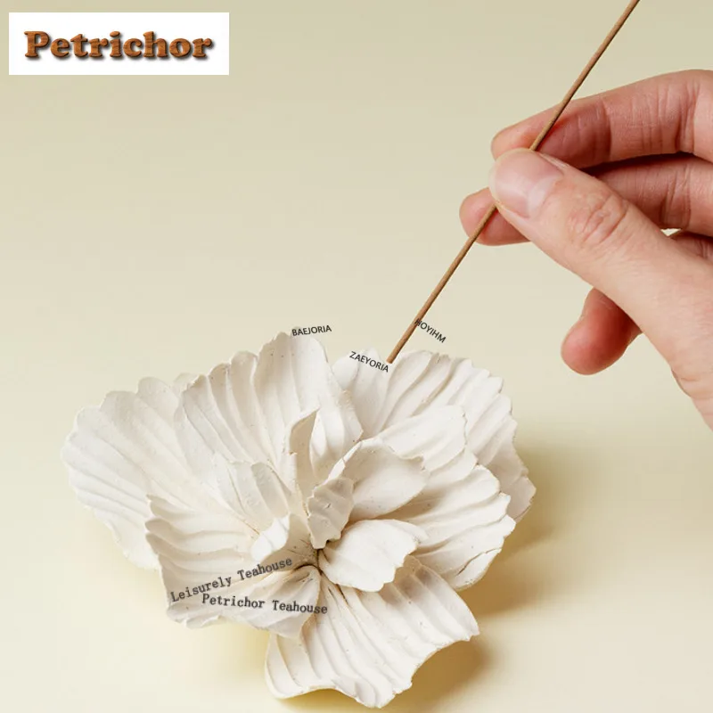 Handcrafted Peony Flower Incense Holder Retro Zen Garden Incense Burners Consecrate Censer Buddhism Accessories Ornaments Craft