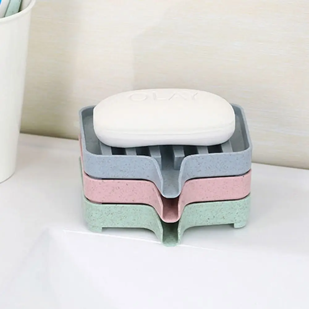 PP Soap Dish Self Draining Soap Holder Bathroom Accessories Soap Drain Rack for Bathroom Kitchen