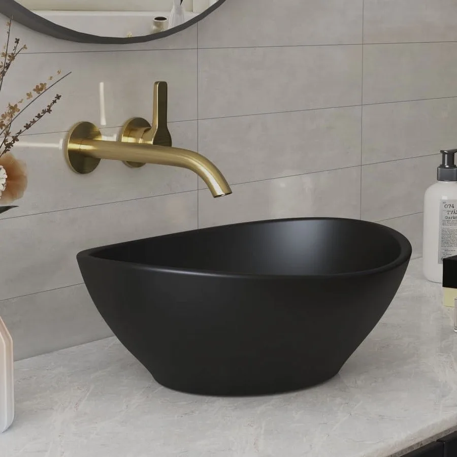 

DV-1V0011 Horizon Ceramic Oval Vessel Sink for Bathroom Kitchen Freestanding Type