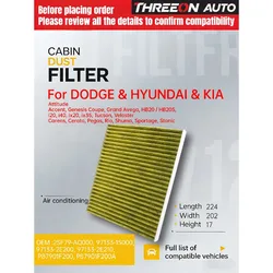 THREEON Activated Carbon Cabin Filter For Hyundai ACCENT 4 TUCSON JM 2.0 ix35 i40 CERATO 2 RIO 2,3 SPORTAGE 3 SL CU2336 TOC5320P