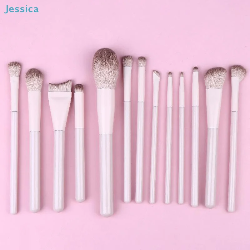 ♥13Pcs White Makeup Brush Set-Soft Synthetic Hair Brushes for Foundation,Eyeshadow & Full Face Makeup (Pro Cosmetic Tools)