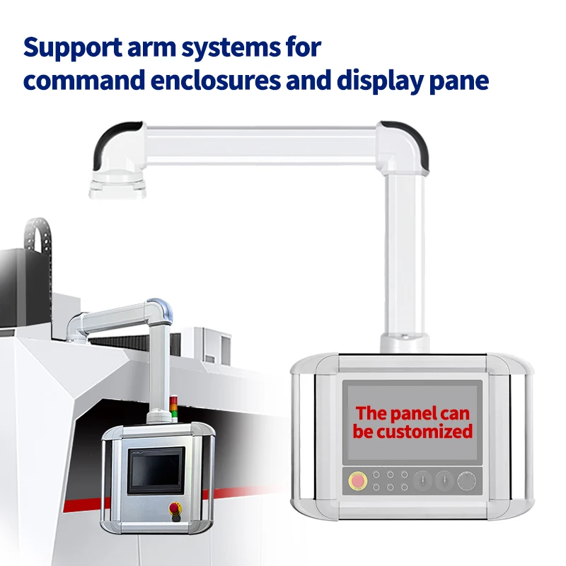 Caja de brazo de soporte HMI/sistema de brazo de suspensión sistema de soporte para carcasa de comando e integración de panel de visualización130