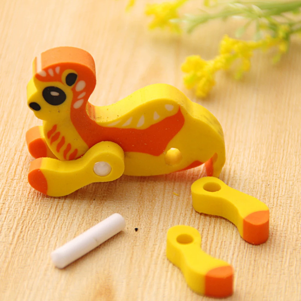 

30 Pcs Eraser Cartoon Novelty Detachable Kids Stationery Stereoscopic Animal Eraser Safe Student Supplies