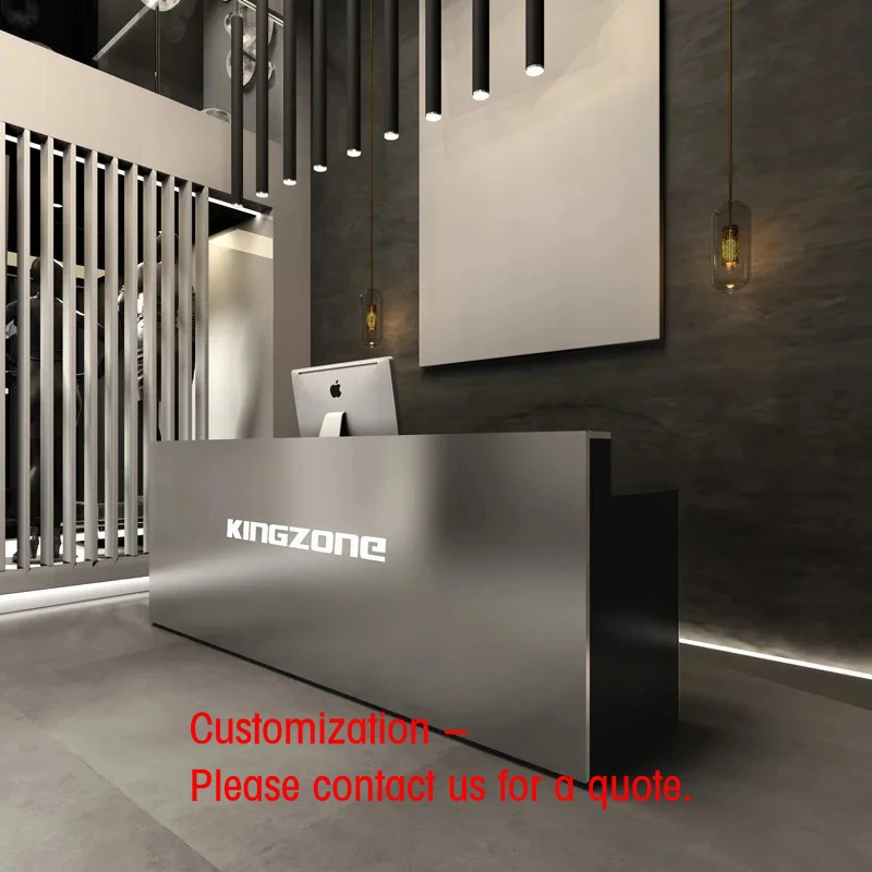 custom.Modern Simple Stainless Steel Reception Desk Adults Shops Clothing Stores Hotels/Malls Sleek Cash Register Coun