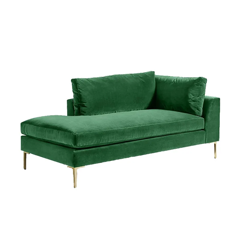 Simple fabric art, dark green, light luxury chaise longue, balcony rest chair