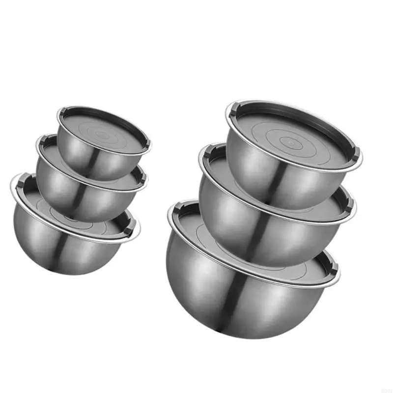 Premium Nonrust Steel Mixing Bowl Featuring Silicone Nonslip Base Perfect for Whipping Eggs and Mixing Salads B03E