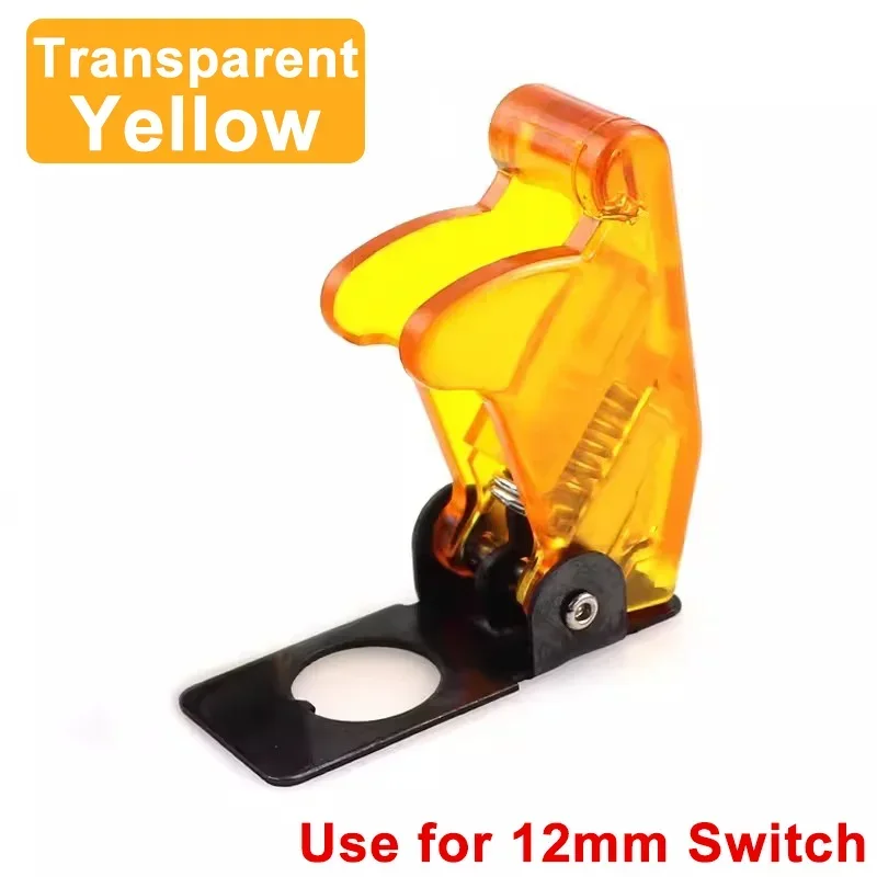 Beleuchteter LED-Kippschalter für Auto, Auto, Boot, LKW, mit Sicherheitsflugzeug, hochklappbarer Abdeckungsschutz, 12 V, 20 A, transparent