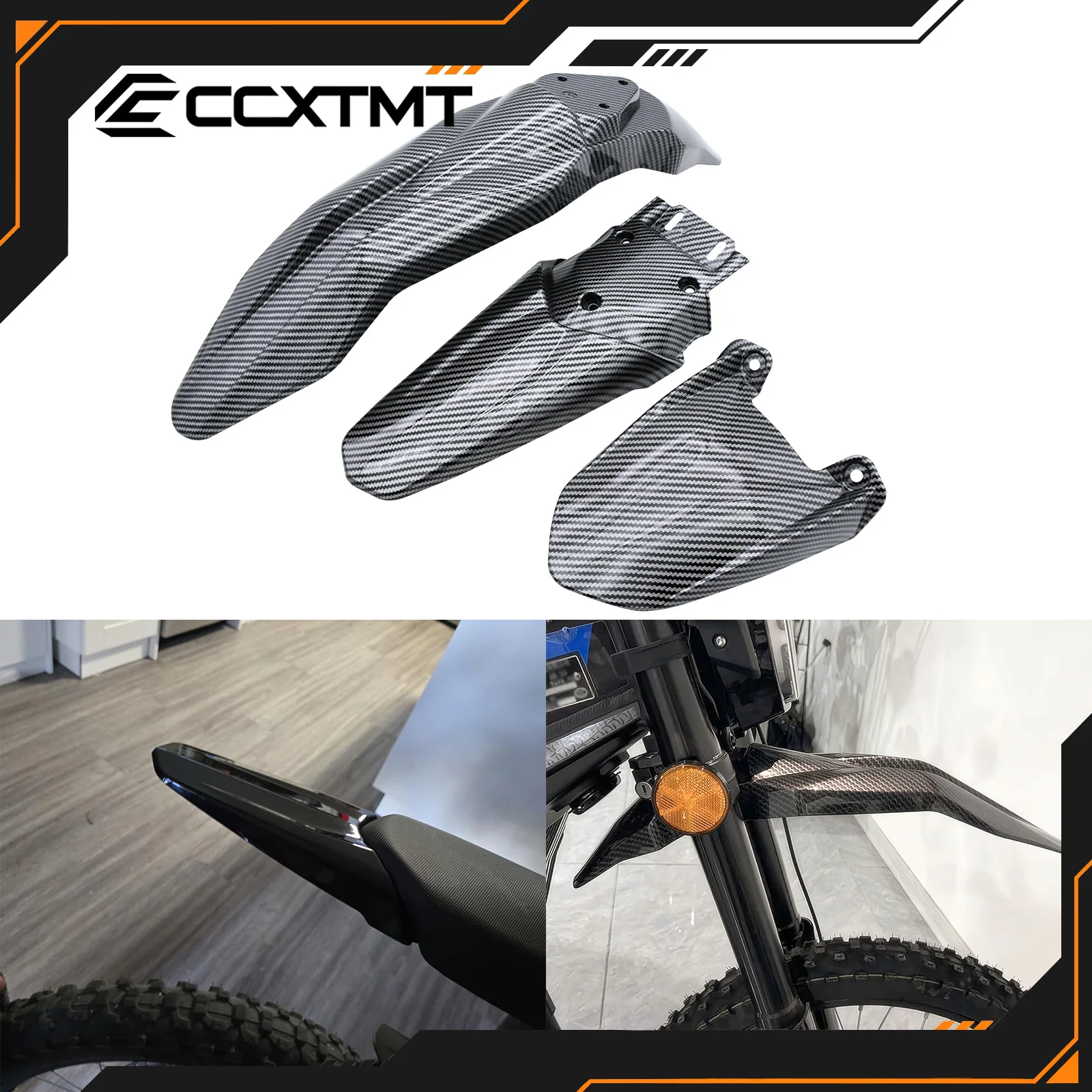 For Talaria Sting X3 MX3 MX4 MX5 5.0 6.0 8.0 Motorcycle Accessories Front Rear Fender Mudguard Carbon Fiber Plastic Parts