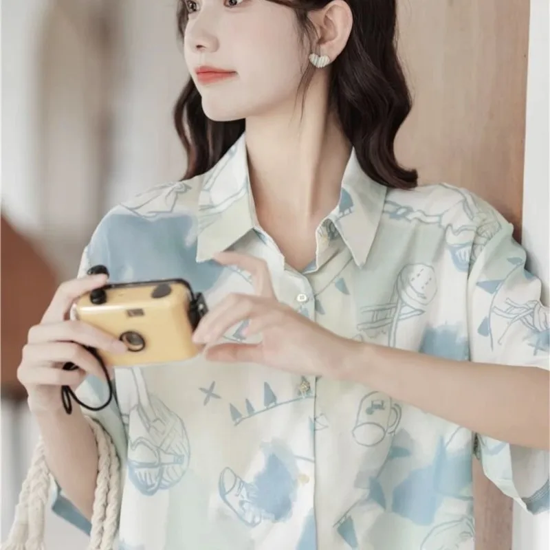 妊婦の新しい中国トップルーズブラウス女性の夏 2025 新しいエスニックスタイルボタン半袖マタニティトップ LF071