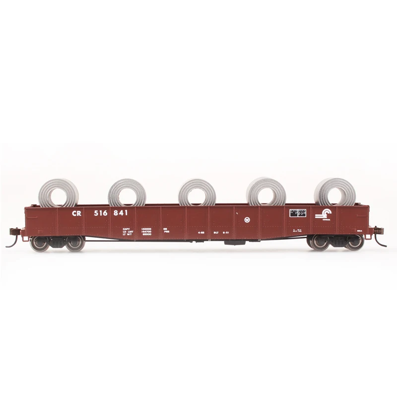 BACHMANN HO 1/87 American Series Simulation 50 Feet 6 Inches Front Unloading Low-side Gondola Car-brown/steel Coil Train Model