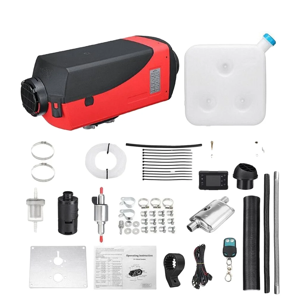 Calentador de aire diésel de 2/5KW, 12V/24V, Compatible con tanque de 10L, calentador de estacionamiento diésel, pantalla LCD y Control remoto para camiones y barcos