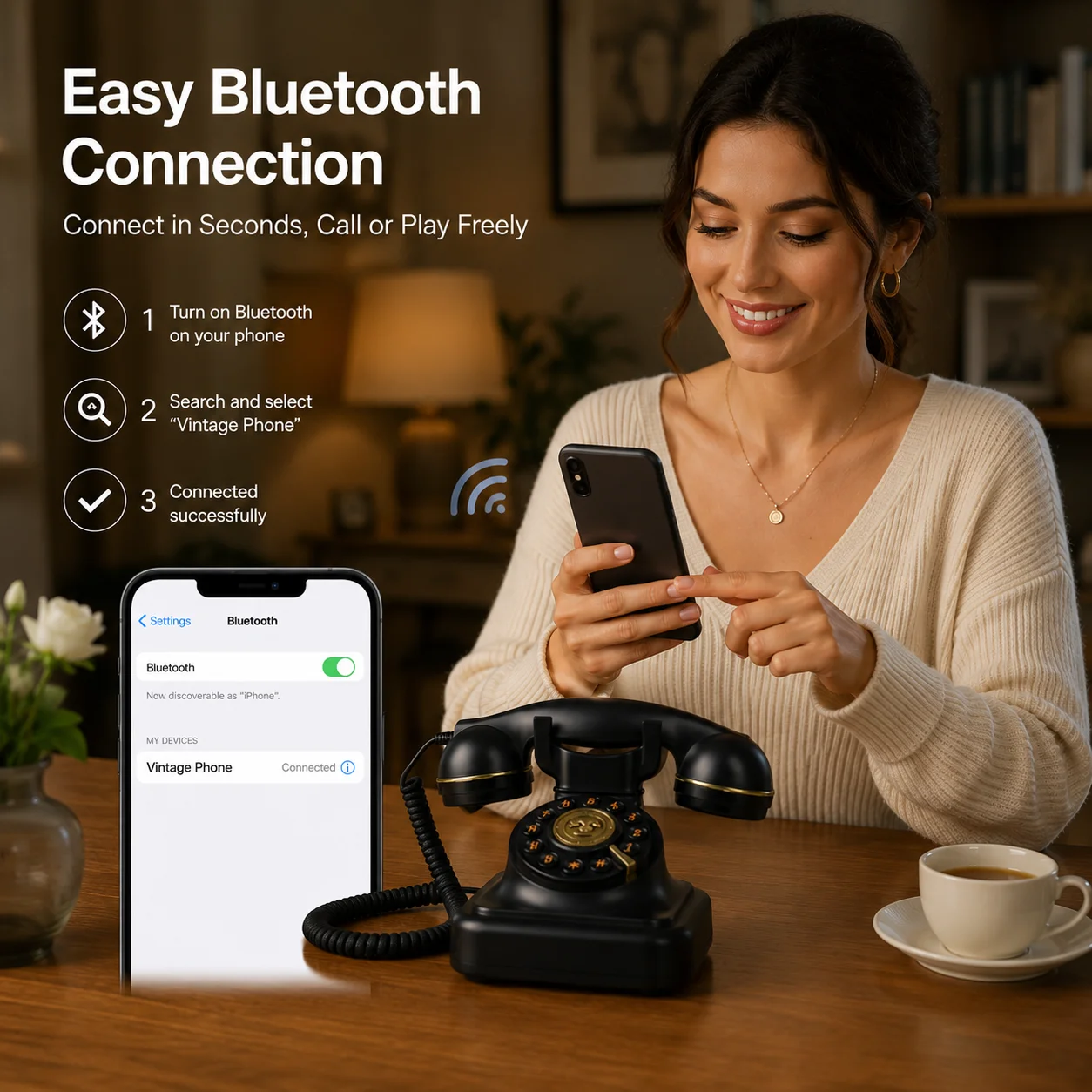 Retro Telephone Bluetooth Speaker with 1200mAh Lithium Battery, Ideal for Weddings, Celebrations, Festivals and Gifting, the Per