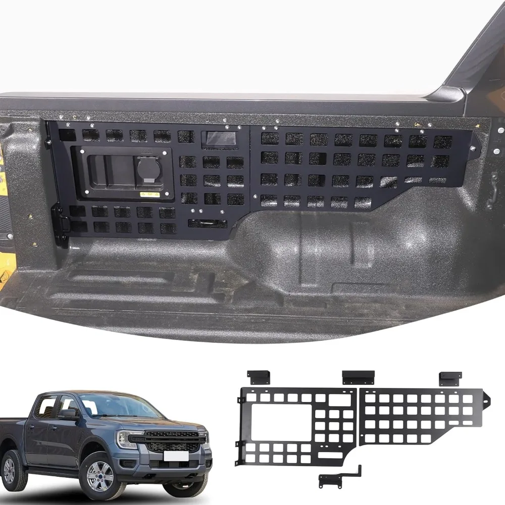 

Панель Molle с боковой кроватью, совместимая с Ford Ranger 2023 2024+, короткая кровать, панель кровати для грузовика, задний органайзер для хранения, грузовая полка