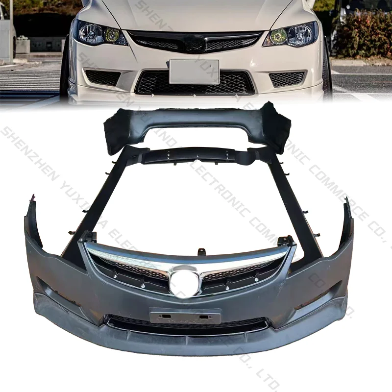 

Auto Body Kit Surround Fit For Honda Civic 2006-2011 Upgrade To Mugen FD2 TR RR Model Front And Rear Bumper Side Skirt Spoiler