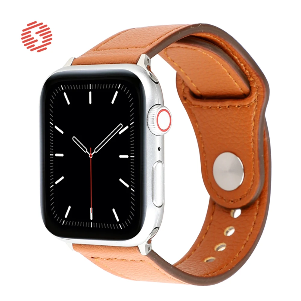 

ShengOne Genuine Leather Fashion Band Bracelet for Apple Watch 7 6 SE 5 4 45 44 42 MM Replacement Accessories Strap 3 2 41 40 38