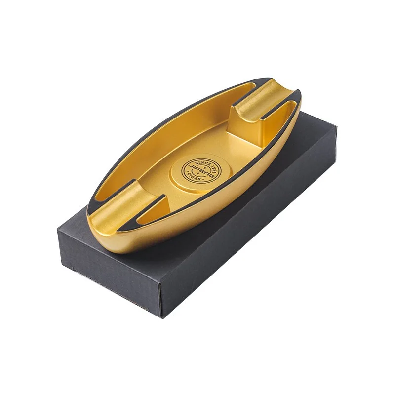 Cinzeiro de charuto portátil leve bandeja de cinzas com 2 slots para fumar charuto acessórios decoração de mesa presente masculino