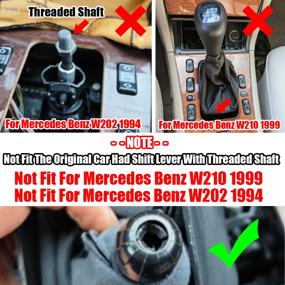 Alta Qualidade Manual de Engrenagem Shift Knob, Alavanca para Mercedes Benz W202 Classe C S202 W208 C208 CLK W210 E, Car Styling 5 6 Velocidade