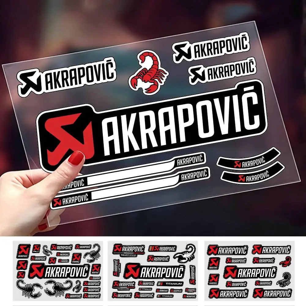 FOR AKRAPOVIC Waterproof Reflective Scratch Cover Sticker Universal Decor Decal For Car Motorcycle Helmet Refrigerator