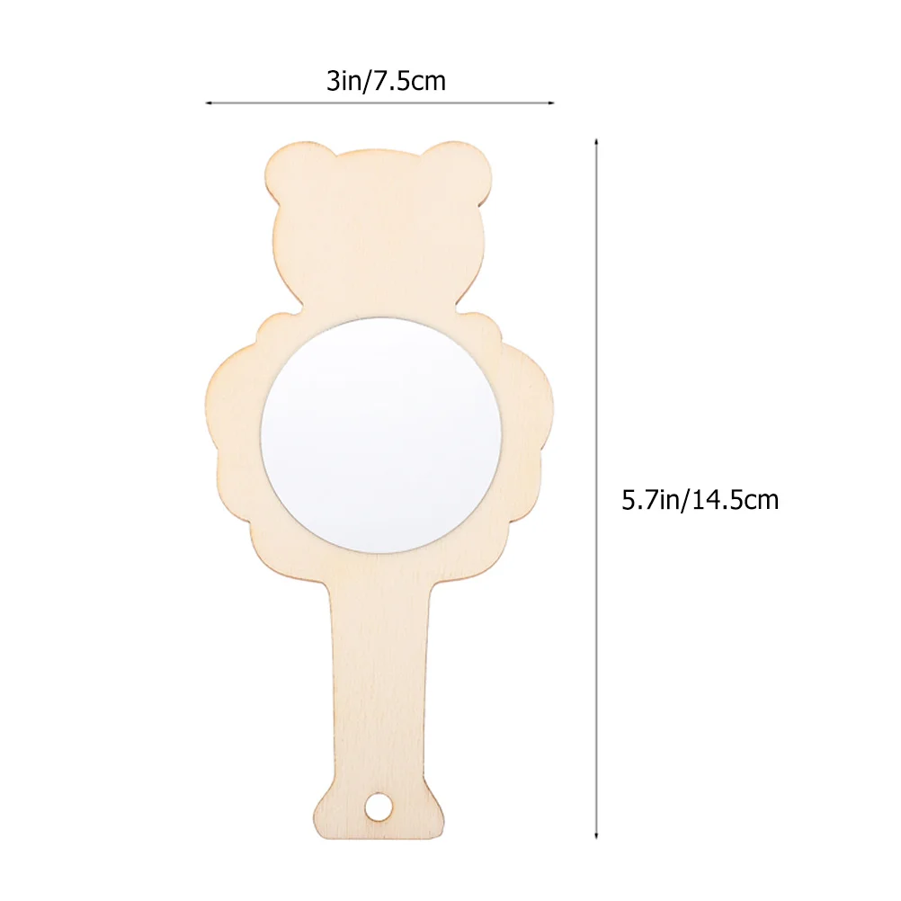 5 Stück leere Bastelspiegel zum Selbermachen, hölzerne Handspiegel für pädagogisches Spielen, Aktivität der Hand, Gehirn, Koordination, Entwicklungsaktivität