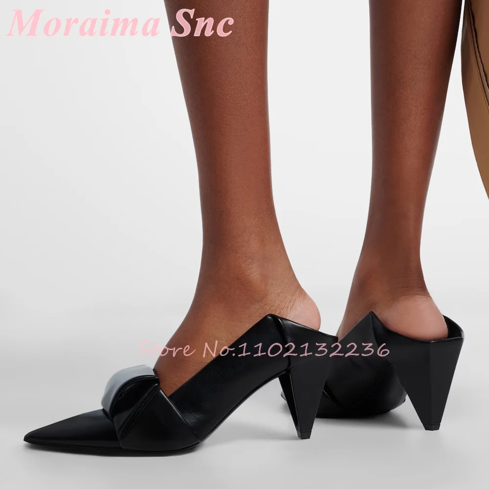 Formal Women Daily Wear Slippers - Oversized Fold Front Decoration Backless Mule