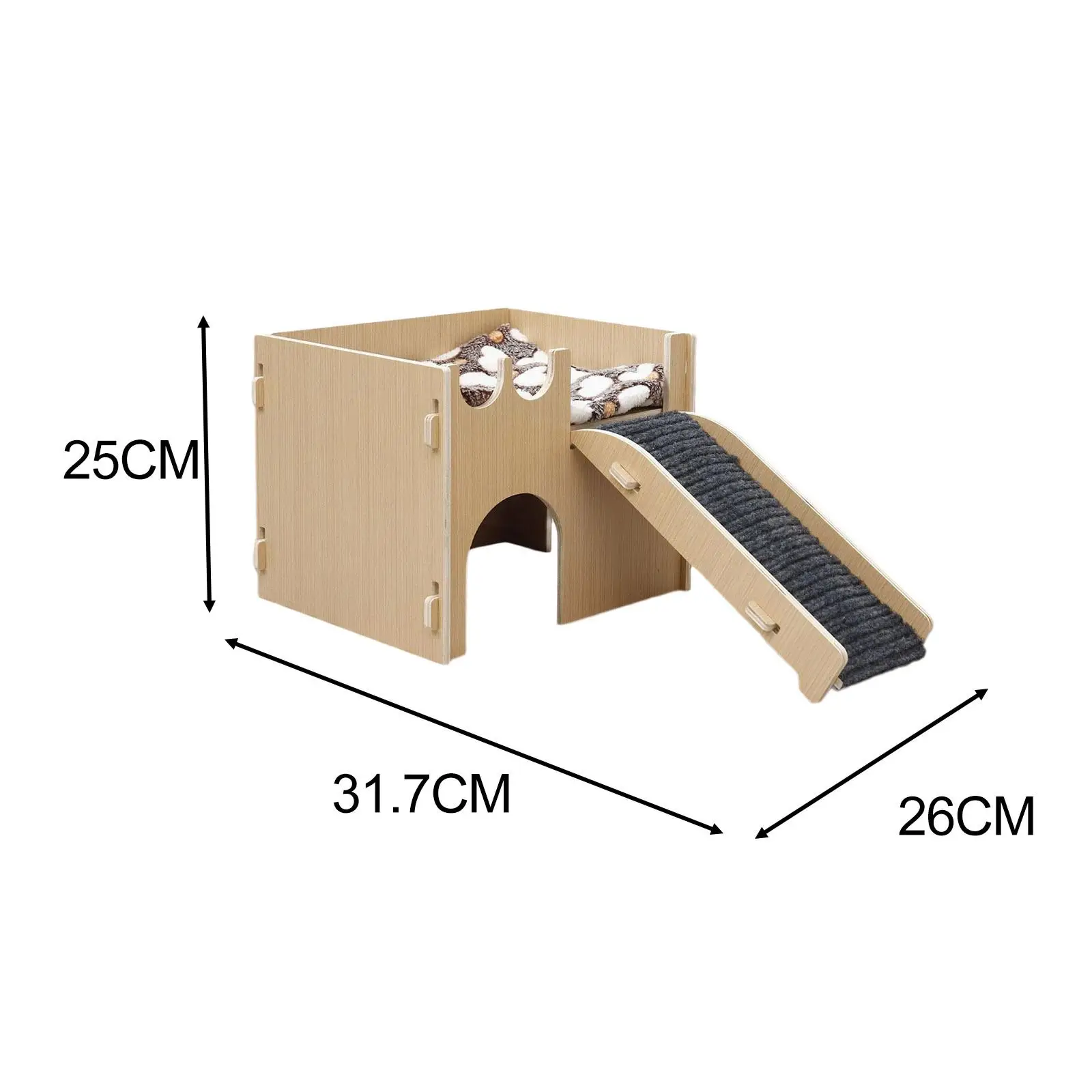Hamster Hideout Hiding Ladder Wooden Pet Supplies Toys Hamster Hideout Cage Accessories for Mice Dwarf Hamsters Small Animals