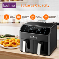 8L High-power Air Fryer Double Warehouse Fried Chicken and Chips Electric Fryer Intelligent Non-oil Smoke Electric Oven