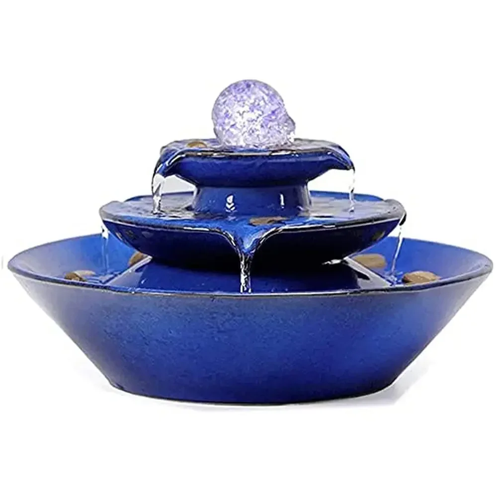 

Ceramic Tabletop Fountain Ball Indoor Home Decor Water Pump Included 11.8 inch