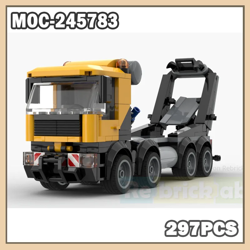 ชุดของเล่นตัวต่อ MOC-245783 รถผสมปูนซีเมนต์ แบบประกอบเอง 297 ชิ้น ของขวัญ รถบรรทุกเครื่องมือในเมือง รถบรรทุกวิศวกรรม