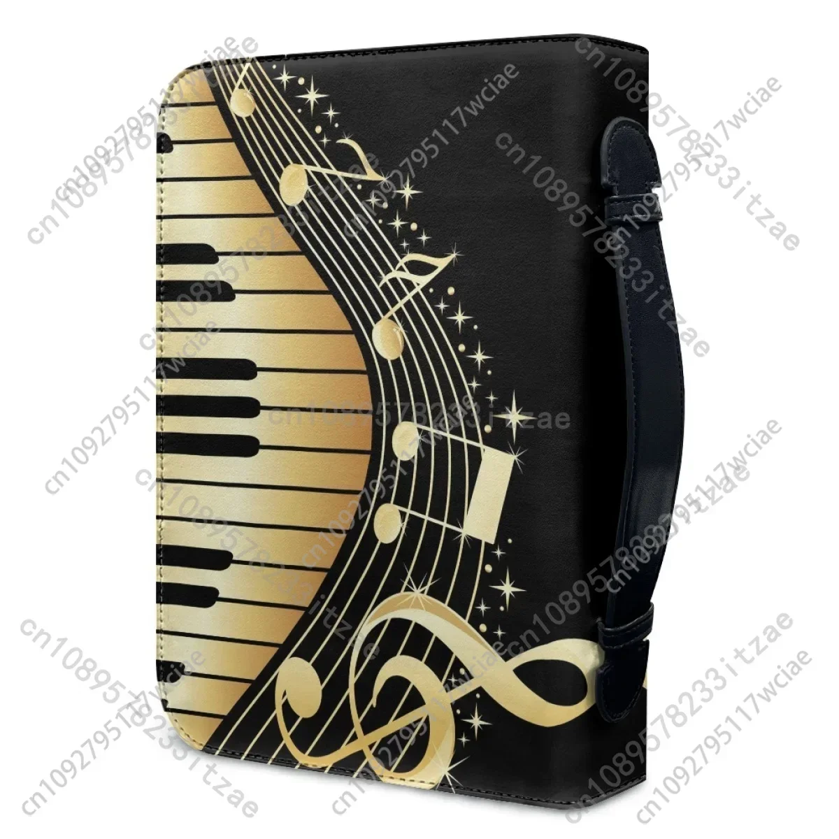 الفن البيانو لوحة المفاتيح الموسيقى تدوين نمط طباعة الكتاب المقدس حقيبة للسيدات حقائب اليد الجلدية المحمولة انغلق مقبض الكتاب المقدس حقيبة التخزين