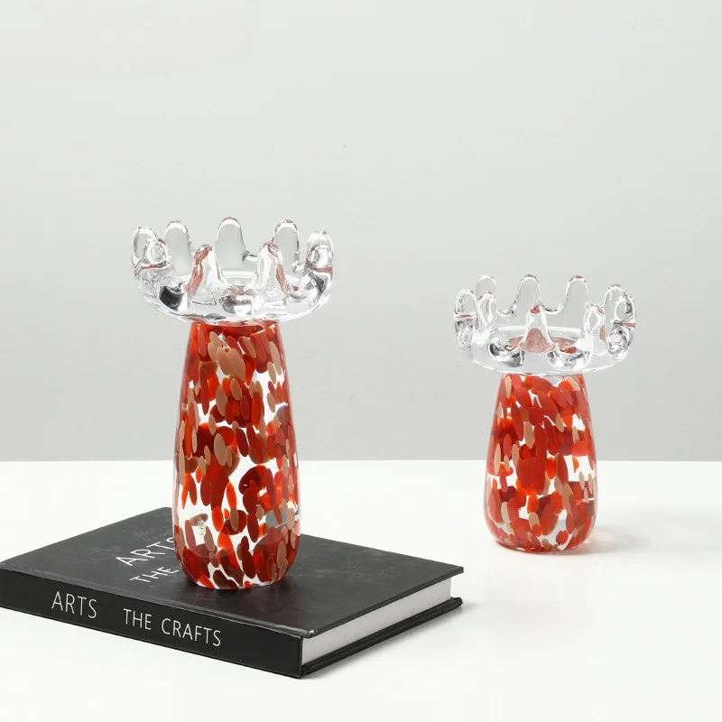 Creative Candle Holder Elegant Decorative Candle Holders Aesthetic Glass Candlesticks Dining Table Decoration Candlesticks