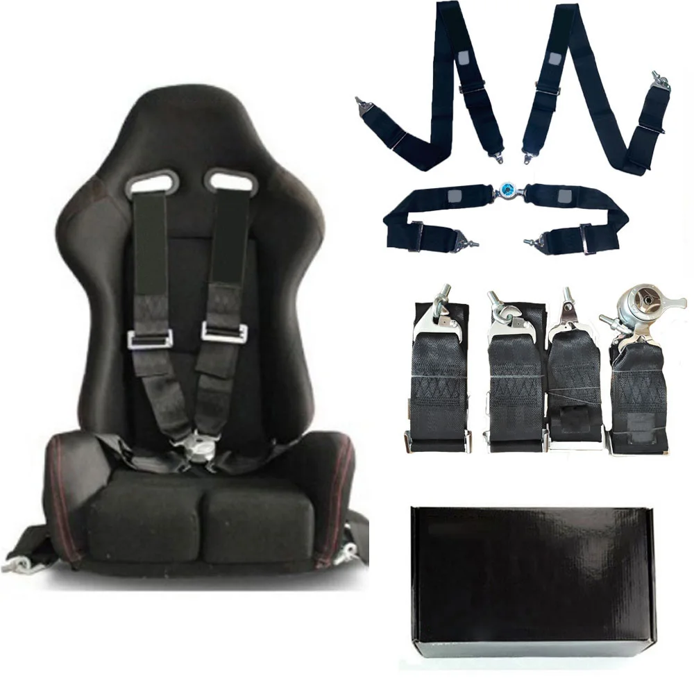 New Racing Harness Seat Belt  4 Point Fixing Mounting Quick Release Nylon Car Safety  Seat  Strap Car Modify