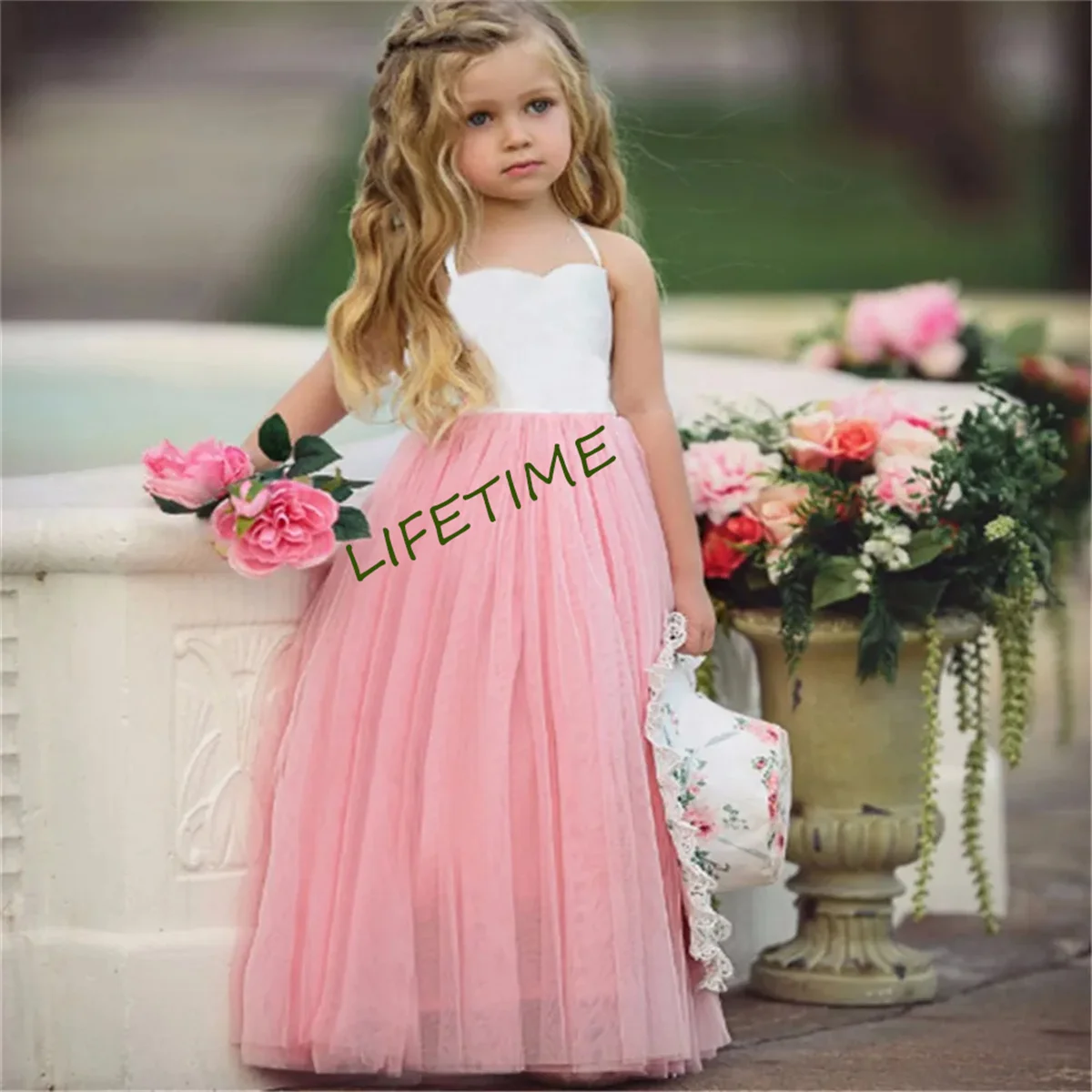 Elegant Ruffles Ball Gown Flower Girl Dresses Crystal Kids Princess For Weddings Party Pageant Gowns vestidos de fiesta