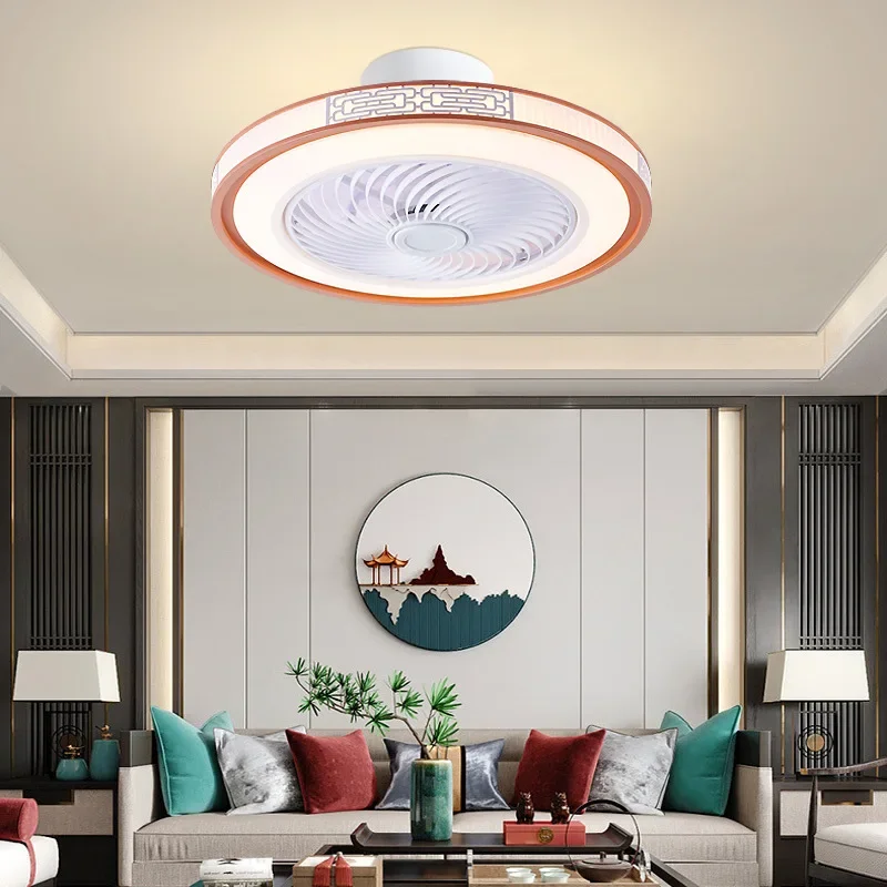 새로운 중국식 팬 조명 식당 침실 검정색 팬 날개 샹들리에