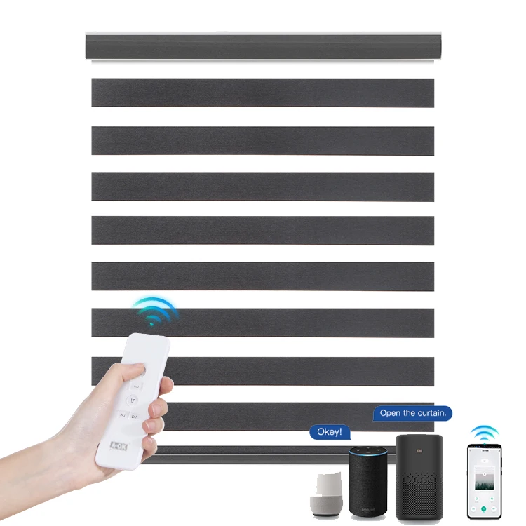 Modern Living Room Electric Zebra Shutter Remote Control Intelligent Shading Shutter Electric Roller Shutter Zebra Curtain