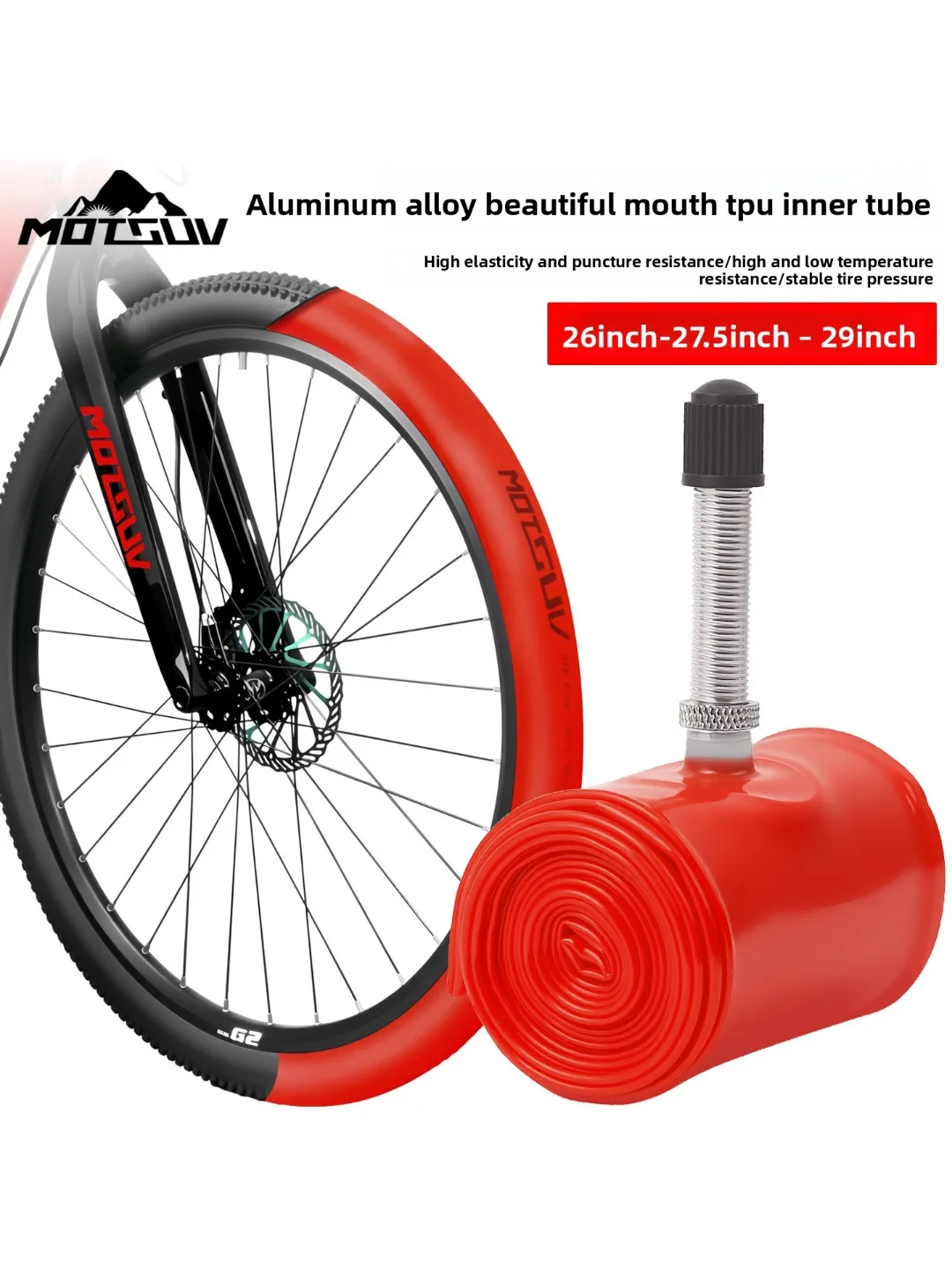 AliExpress HUIJING Mountain bike TPU inner tubes 26/27.5/29 inch bicycle beautiful mouth ultra-light puncture-resistant tires 1.95/2.1