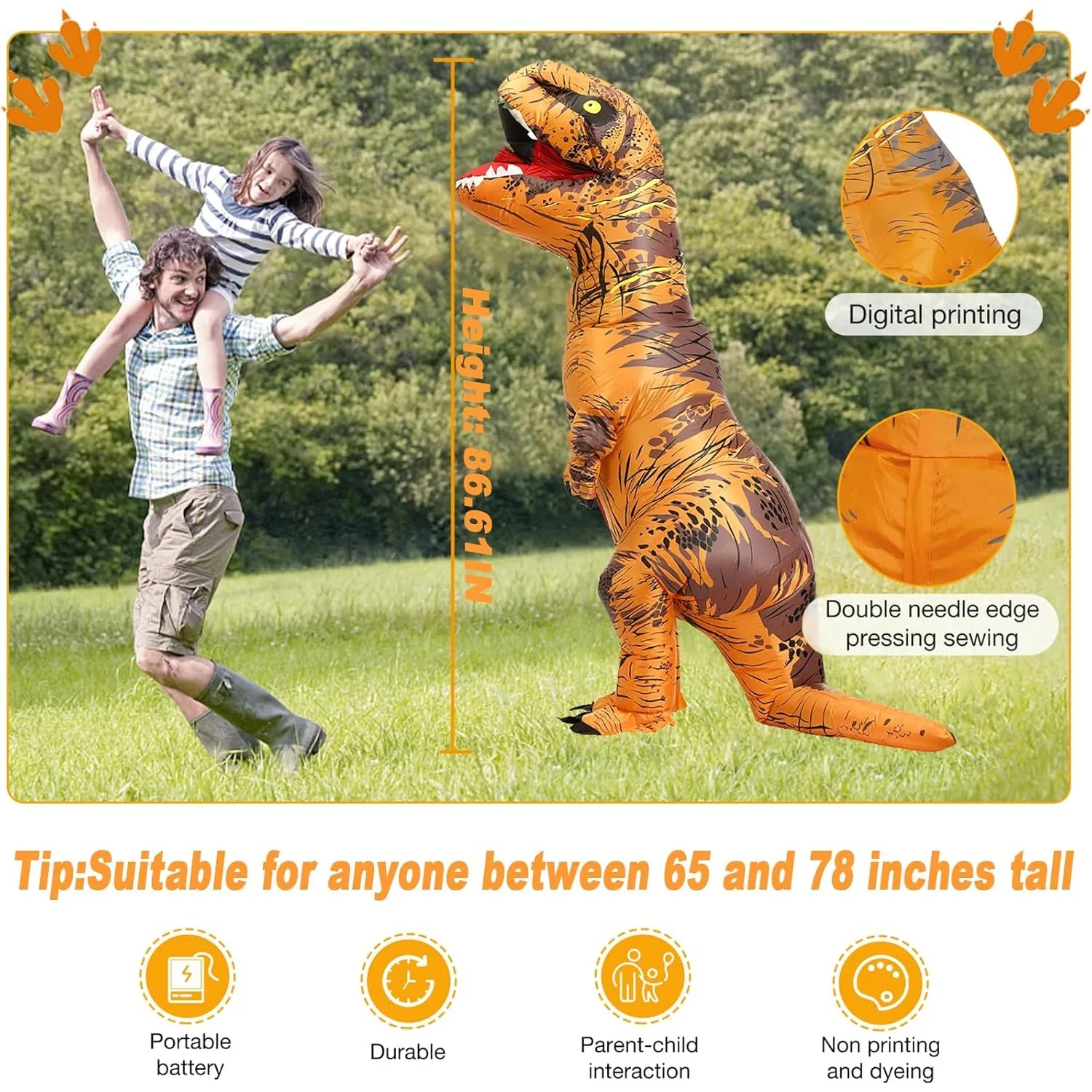 

inflatable dinosaur costume adult, T-Rex Dinosaur Costume Adults Funny Cosplay Halloween