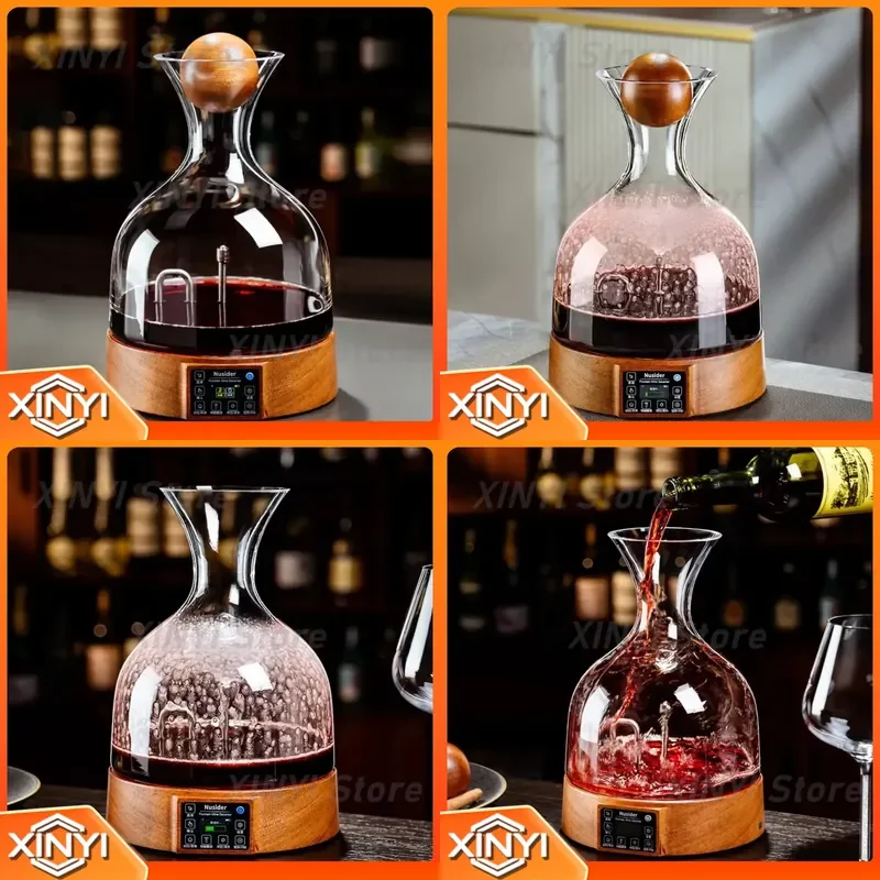 for High-end Electric Wine Bottle Transparent Crystal Glass Quick Atomization Household Gift