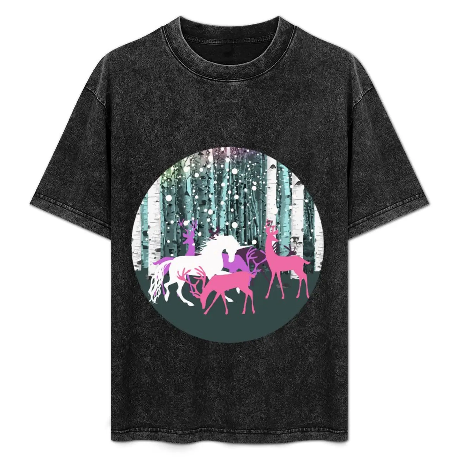 

Unicorn and deer in forest, perfect for puzzle, kids puzzle, Duvets, Comforters, Shower Curtains, desk mat T-Shirt