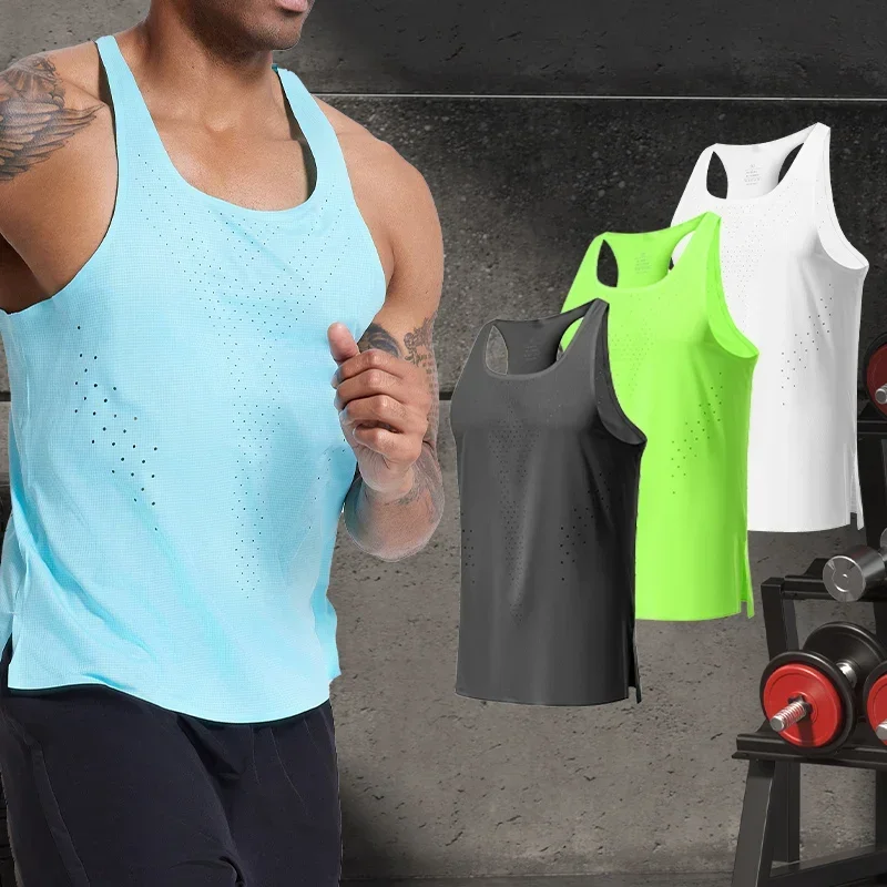 Men's Summer Sports Vest Sleeveless Quick Drying Sportswear Marathon Sleeveless T-shirt Outdoor Cycling Vest