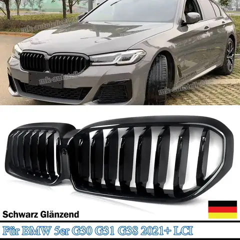 SAIQINGSP Gloss Black For BMW 5 Series G30 G31 2021-2023 Front Grille Car Accessories Tools