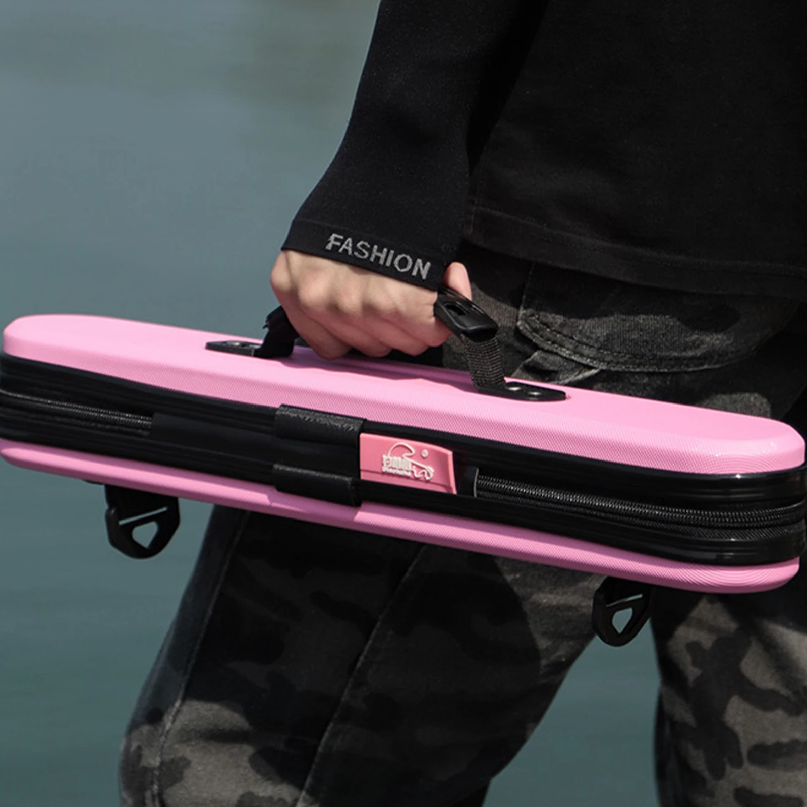 

Сумка для удочек с жестким корпусом, компактная, со съемным плечевым ремнем, многофункциональная, ударопрочная, 46x7.5x7.2см, сумка для рыболовных снастей