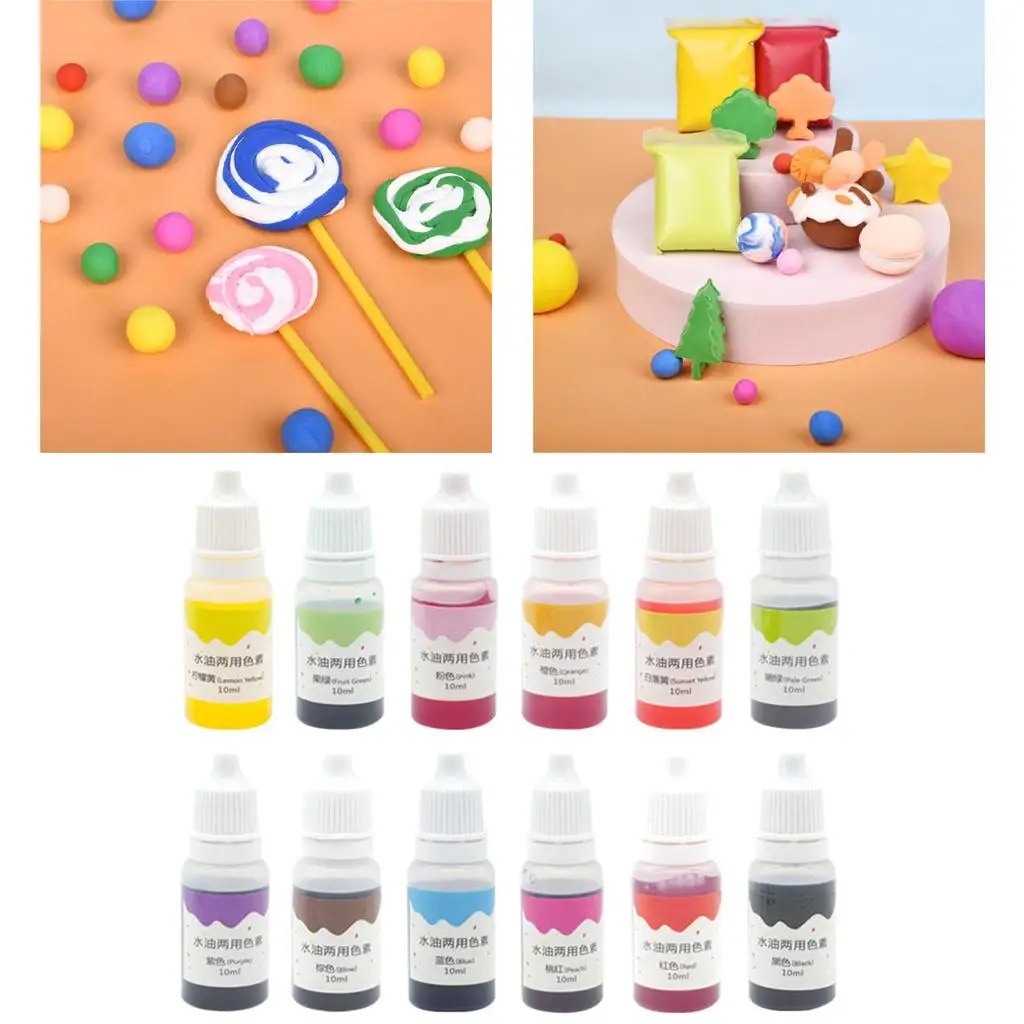 12 Color Cake Food Coloring Pigment Set - Food Grade Liquid Dye Baking Icing Fondant Cooking DIY Cake Soap Making Supplies Kit