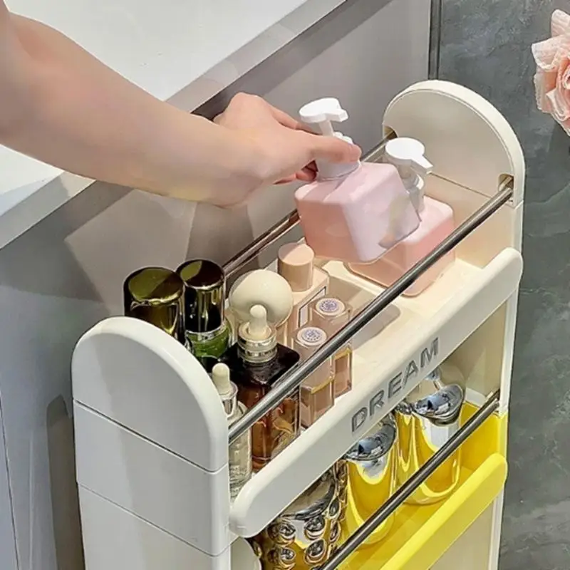 Multi Layer Rolling Storage Cart For Bathroom Kitchen Organizers Space Saving Mobile Shelving Unit With Y5GB